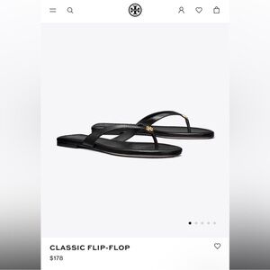 Tory Burch Black Classic Flip Flops